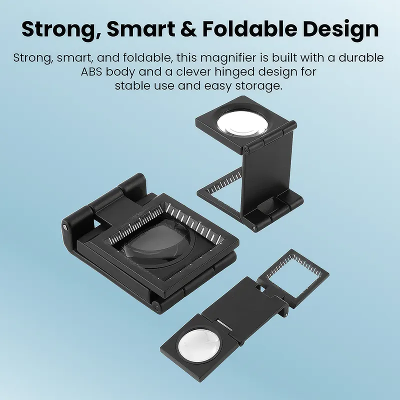 Pullox 10X Pocket Magnifier | Lightweight ABS Body • High-Precision Lens • Compact Foldable Design - view 5