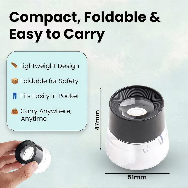 Pullox 10X Handheld Monocular Magnifying Glass | 26mm HD Lens | Adjustable Focus Loupe for Reading & Inspection - view 2