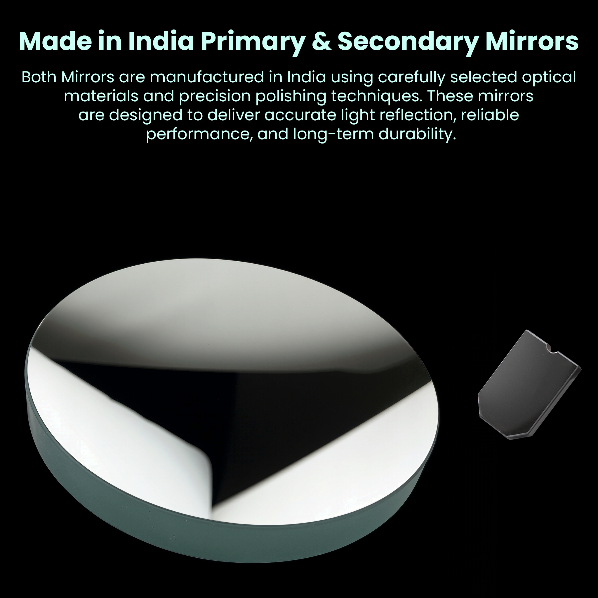 Pullox 130650 Telescope Mirror Set – Made in India 130 mm Primary Mirror with 30 × 42 mm Secondary for 130/650 Newtonian Reflectors - view 4