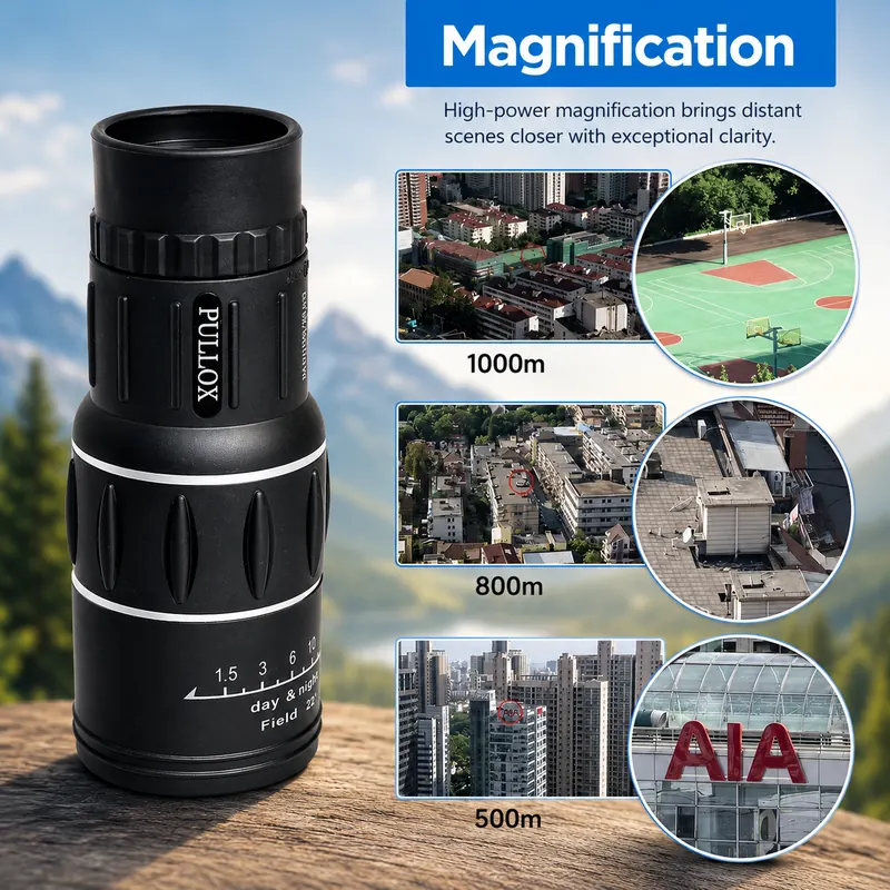 Pullox 16x52 HD Dual Focus Monocular Telescope with Tripod - High Power Optics for Bird Watching, Camping & Wildlife view 2
