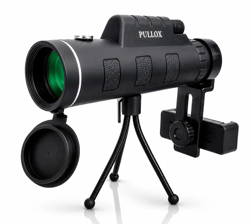 PULLOX 40×60 HD Monocular | 60mm Optical Lens with Compass, Phone Adapter & Flexible Tripod - view 1