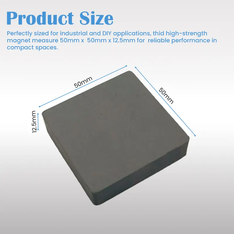 Pullox Heavy-Duty  Square Ferrite Magnet 50×50×12.5mm view 2