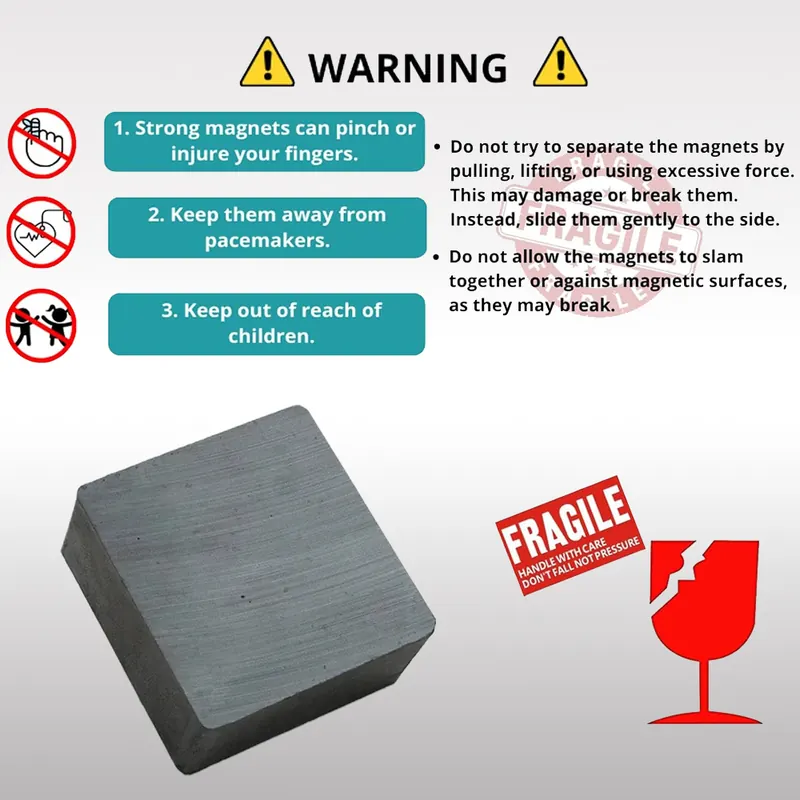 Pullox Heavy-Duty  Square Ferrite Magnet 50×50×12.5mm view 5