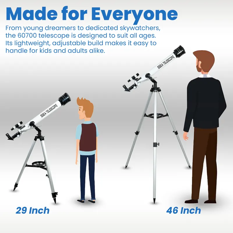 SSEA 60700 AstroVision Refractor | Beginner-Friendly Stargazing Telescope | Easy to Use • Big Sky Views view 5