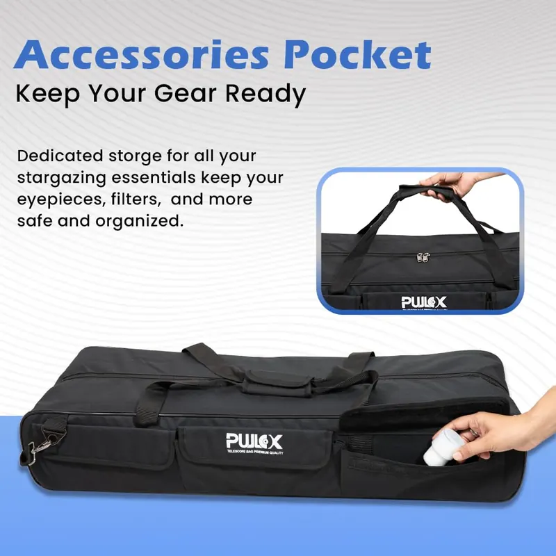 Pullox AstroShield 130 – Heavy Duty Protective Carry Bag for 130 mm Telescope with Accessory Pocket view 3