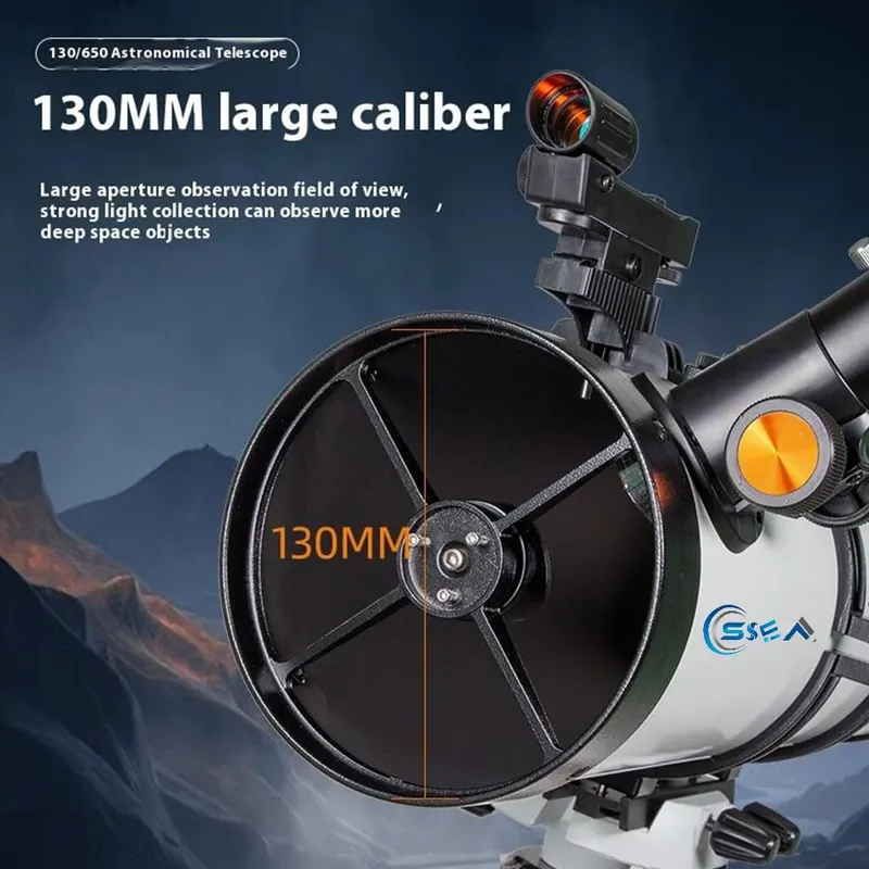 SSEA 130650 EQ Professional Reflector Telescope – 130mm Light-Gathering Optics | German EQ Tracking | Smartphone Ready | Travel Bag Included - view 2
