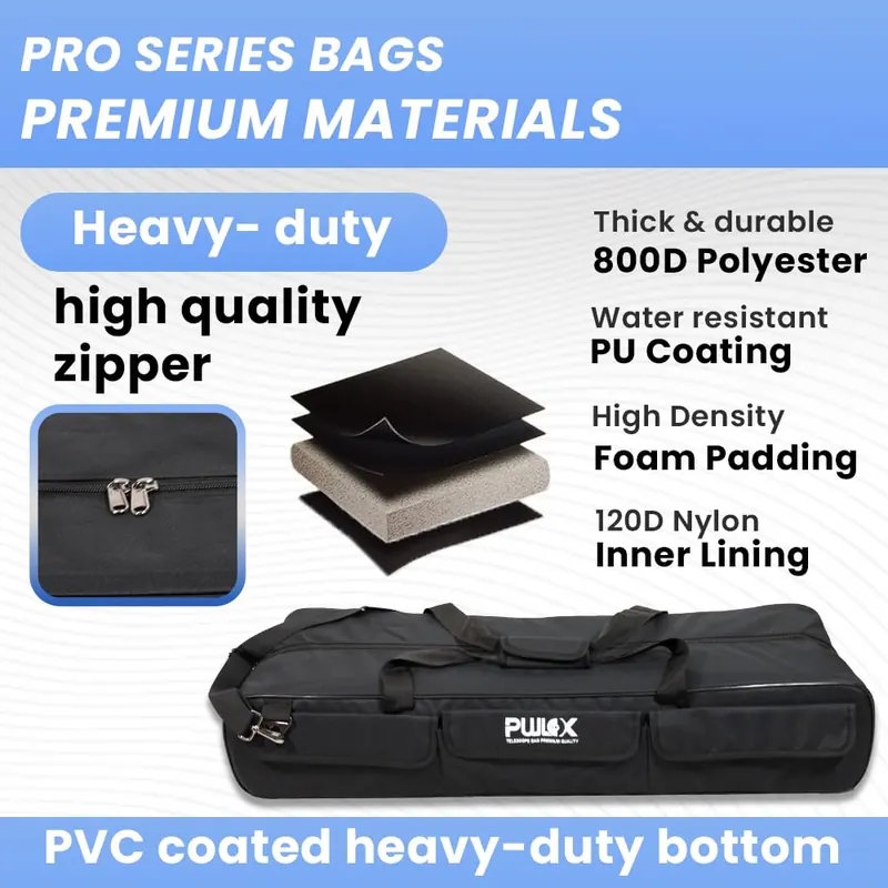 Pullox AstroShield 130 – Heavy Duty Protective Carry Bag for 130 mm Telescope with Accessory Pocket view 2