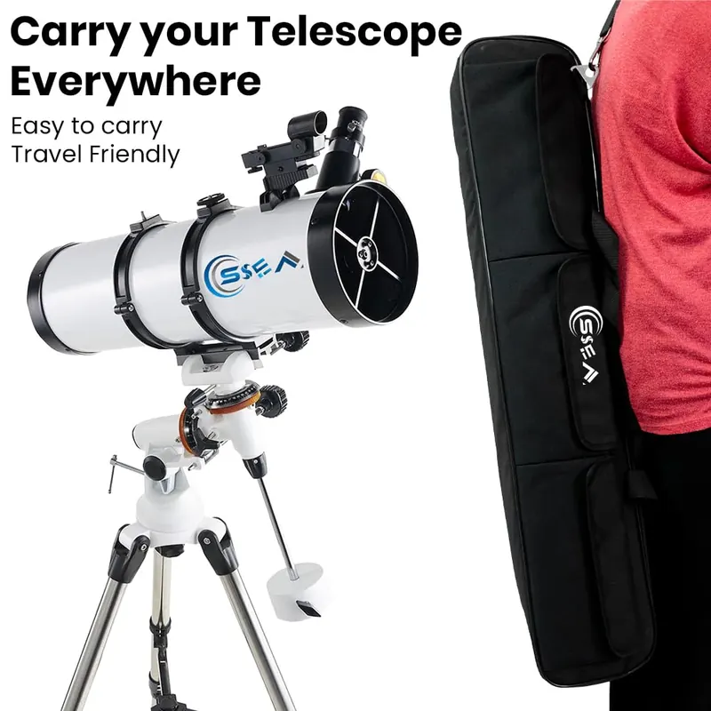 SSEA 130650 EQ Professional Reflector Telescope – 130mm Light-Gathering Optics | German EQ Tracking | Smartphone Ready | Travel Bag Included - view 7