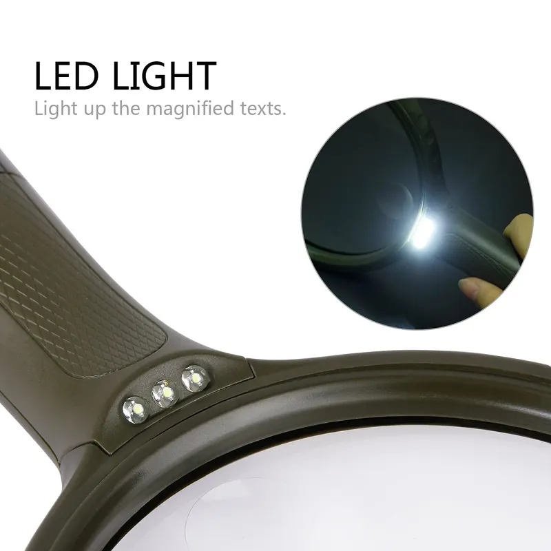 Pullox Extra Large Reading Magnifier with 3 LED view 3