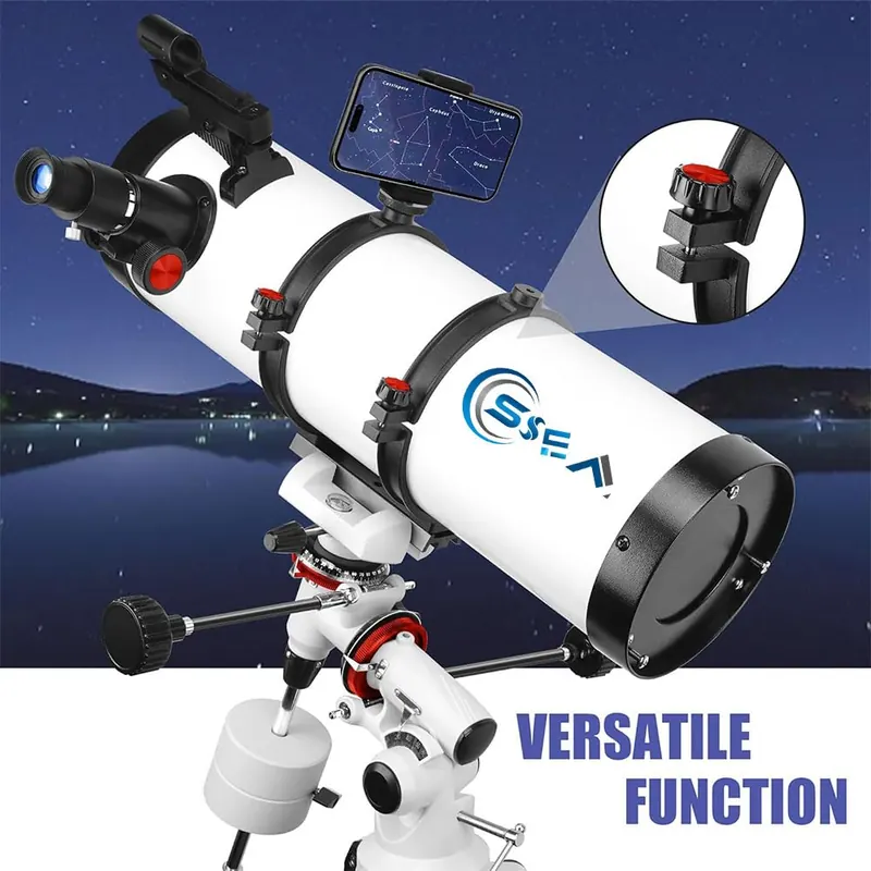 SSEA 130650 EQ Professional Reflector Telescope – 130mm Light-Gathering Optics | German EQ Tracking | Smartphone Ready | Travel Bag Included - view 3