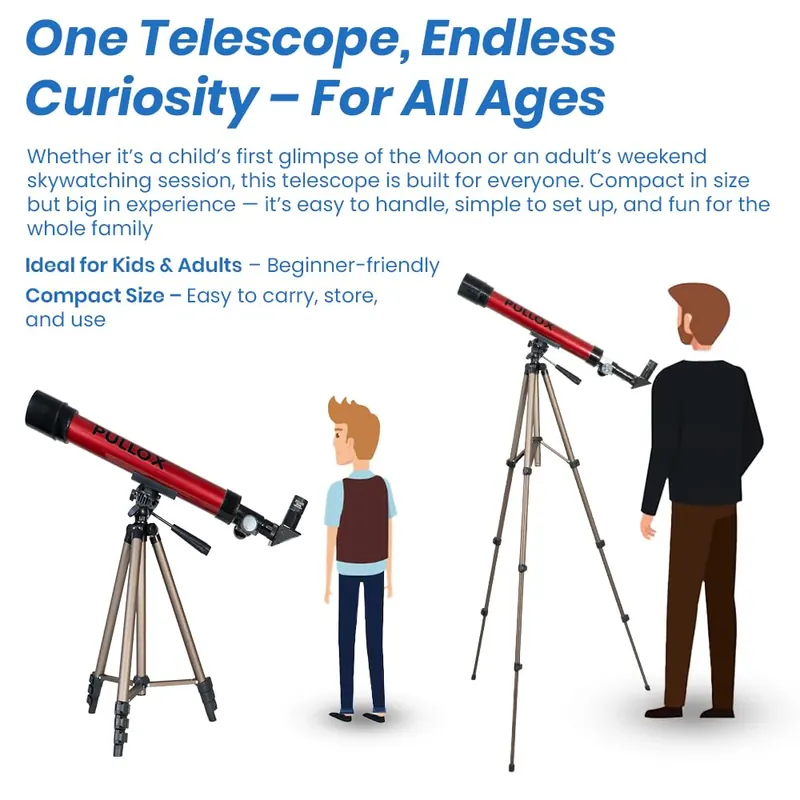 Pullox 52AZ Moon Hunter Astronomical Refractor Telescope - view 4