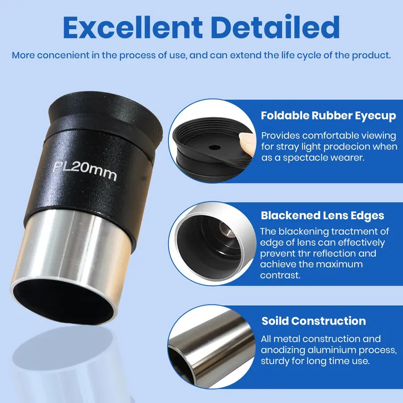 Pullox PX-PL20 Fully Coated 20mm Plossl Telescope Eyepiece view 3
