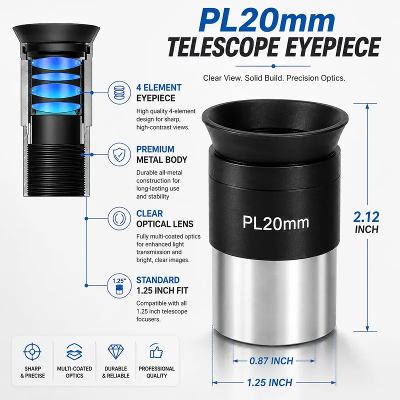 SSEA 80700 Astronomical Telescope | 80mm Aperture, 700mm Focal Length | Premium 1.25″ Eyepiece System | Made in India - view 2