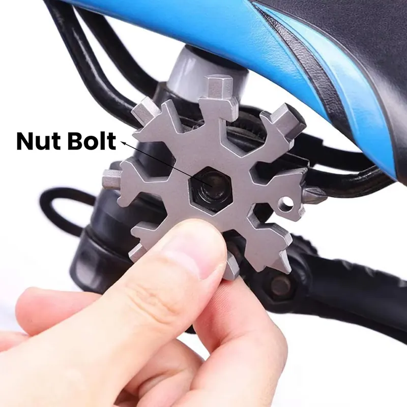 Pullox Snowflake Multi-Tool, Stainless Steel, Compact Portable Design, 18-in-1 Functions view 4