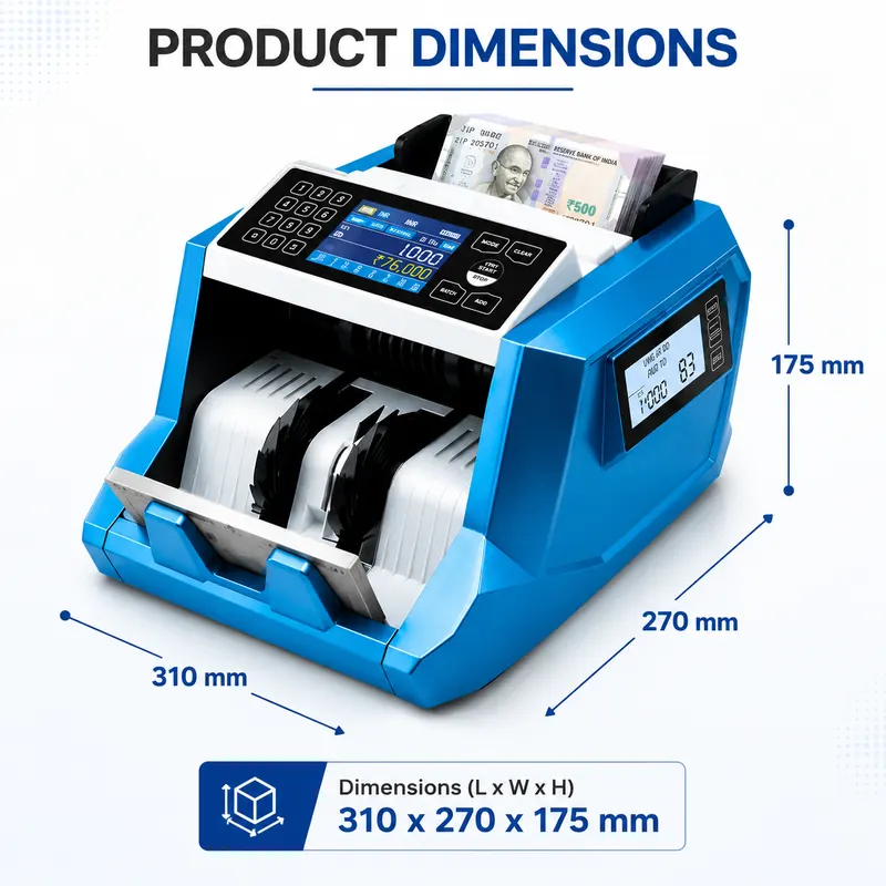 PULLOX BM-205 BLUE Mix Note Counting Machine - view 2
