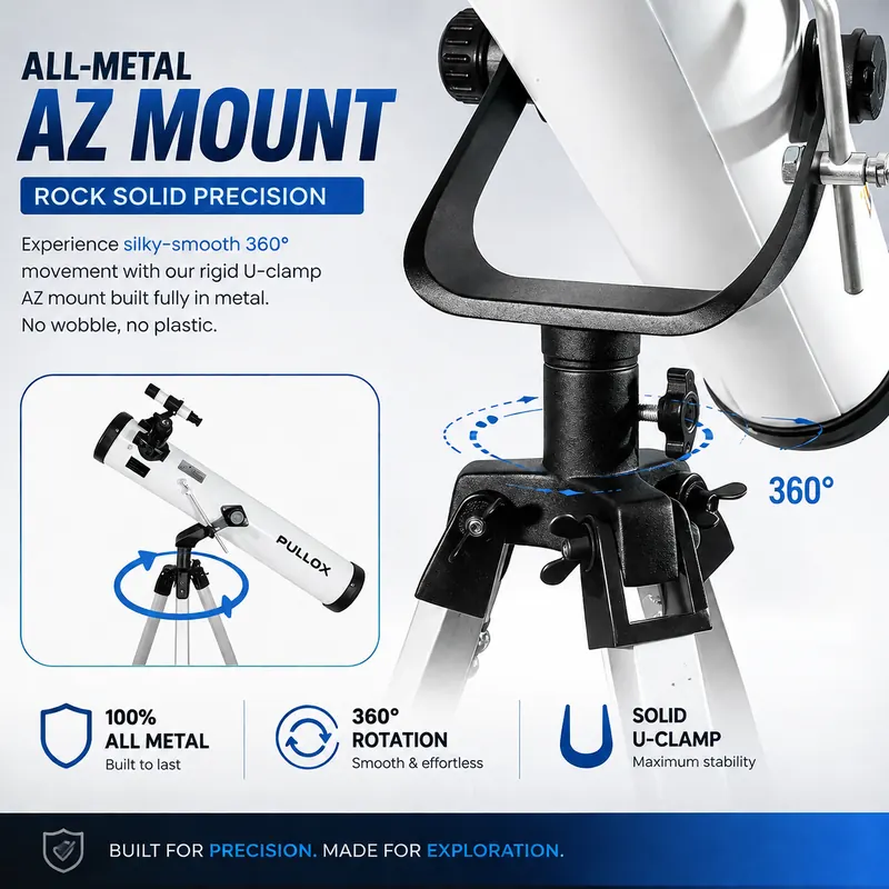 Pullox Space Hunter az 76mm Newtonian Astronomical Reflector Basic 175x Upto 350X Magnification - view 4