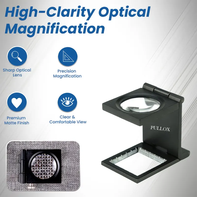 Pullox 10X Measuring Loupe | ABS Plastic Body | Built-in Scale Reticle | Foldable Inspection Loupe - view 2