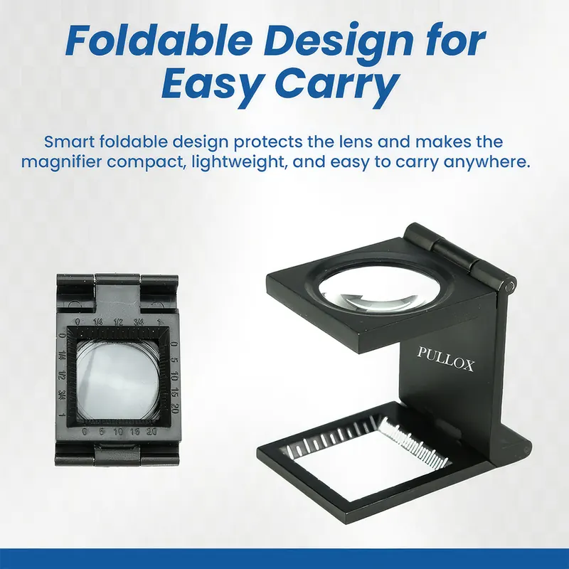 Pullox 10X Measuring Loupe | ABS Plastic Body | Built-in Scale Reticle | Foldable Inspection Loupe - view 4