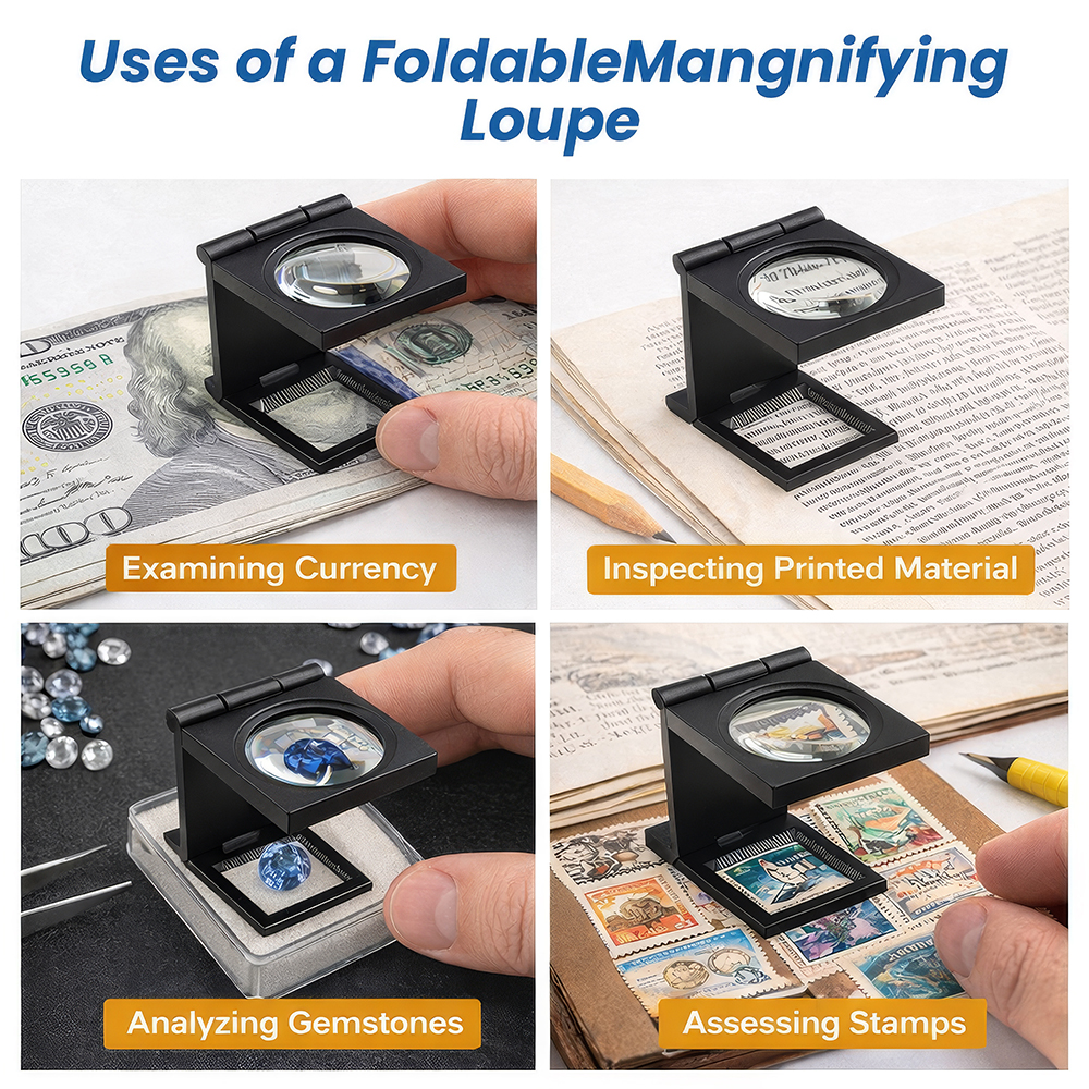 Pullox 10X Measuring Loupe | ABS Plastic Body | Built-in Scale Reticle | Foldable Inspection Loupe - view 5