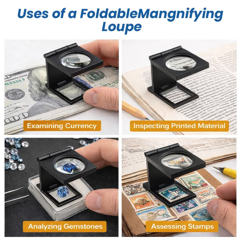Pullox 10X Measuring Loupe | ABS Plastic Body | Built-in Scale Reticle | Foldable Inspection Loupe - view 5