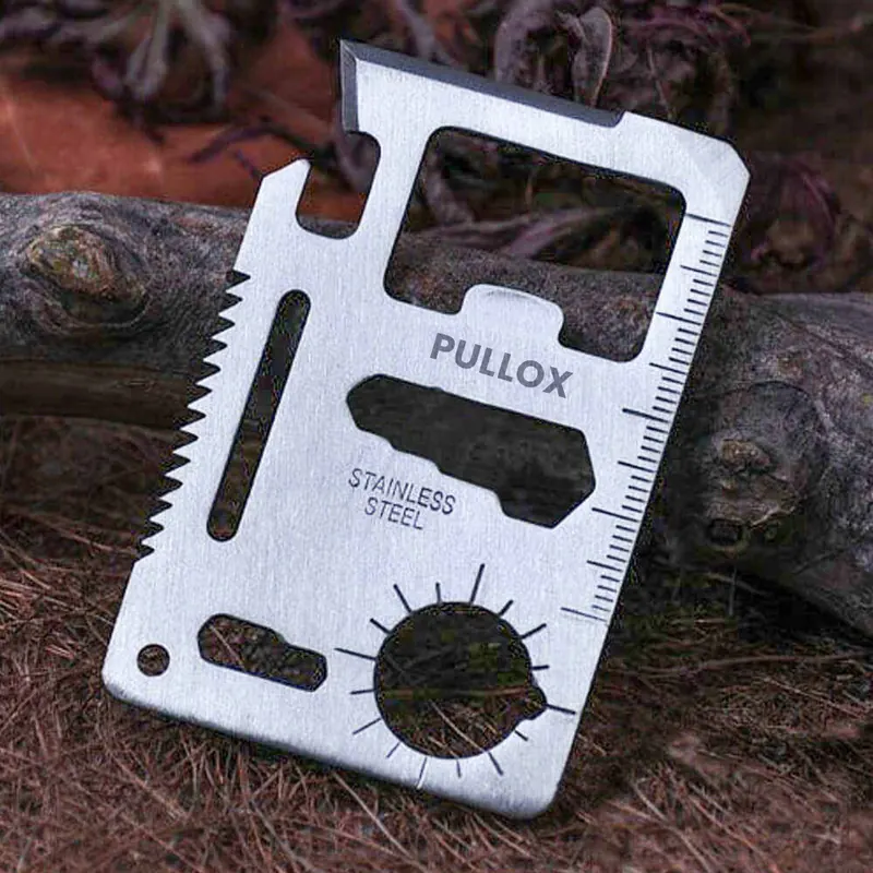 Pullox Stainless Steel Multi-Tool Card – 11 in 1 Survival Pocket Tool view 4