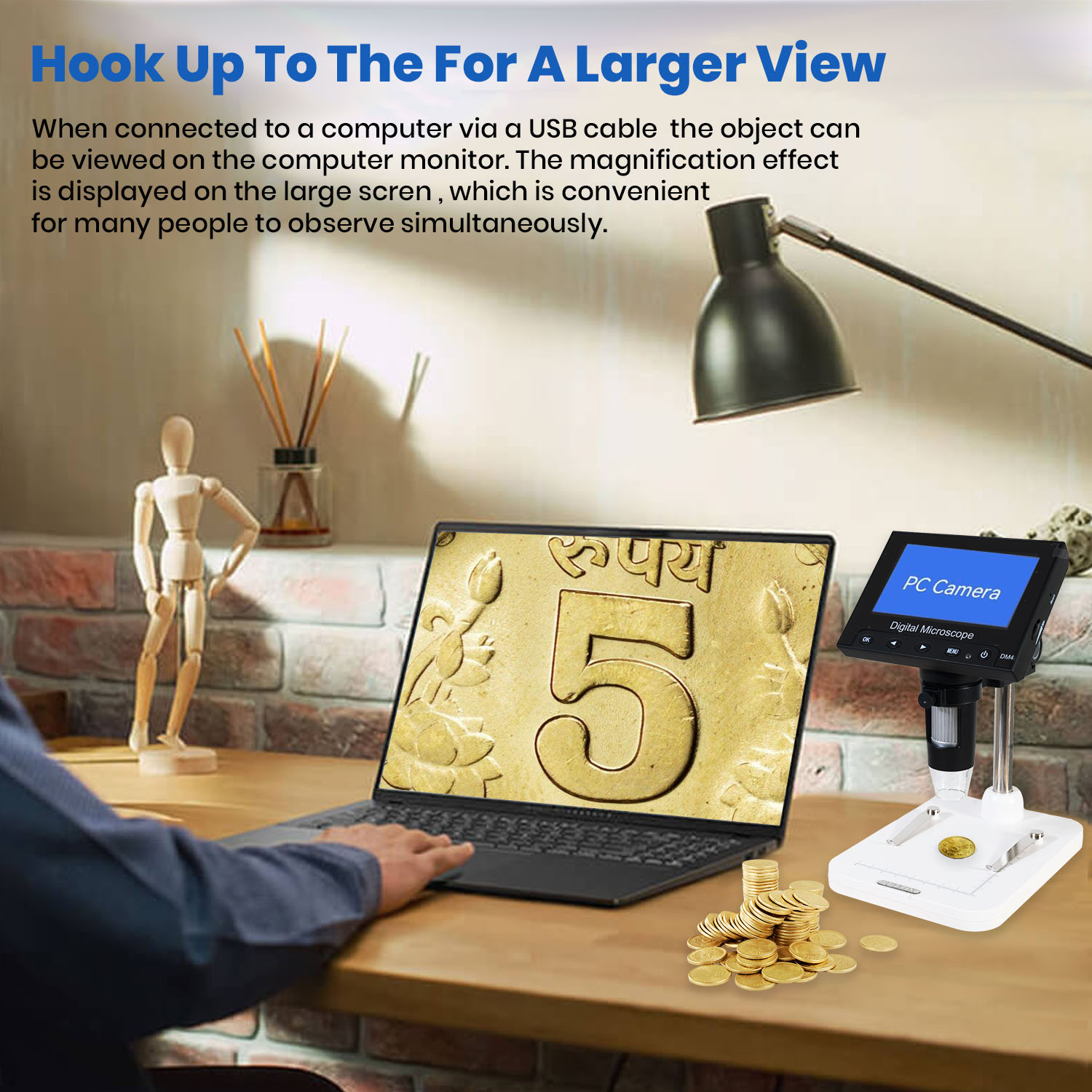 PULLOX 50X–1000X HD Digital Microscope for Study & Inspection - view 4