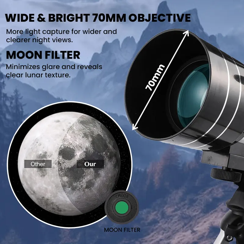 Pullox StarLite F30070 – Compact Explorer Telescope for Beginners view 4