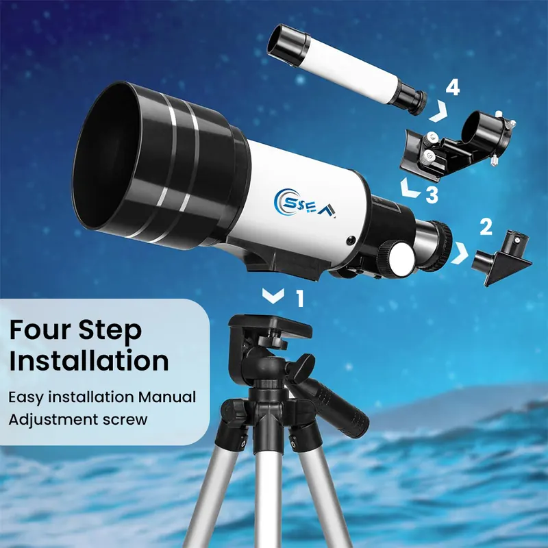 SSEA SkyScout F70300 – Beginner-Friendly Wide-View Refractor Telescope view 2