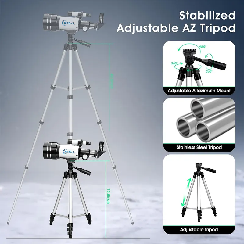SSEA SkyScout F70300 – Beginner-Friendly Wide-View Refractor Telescope view 5