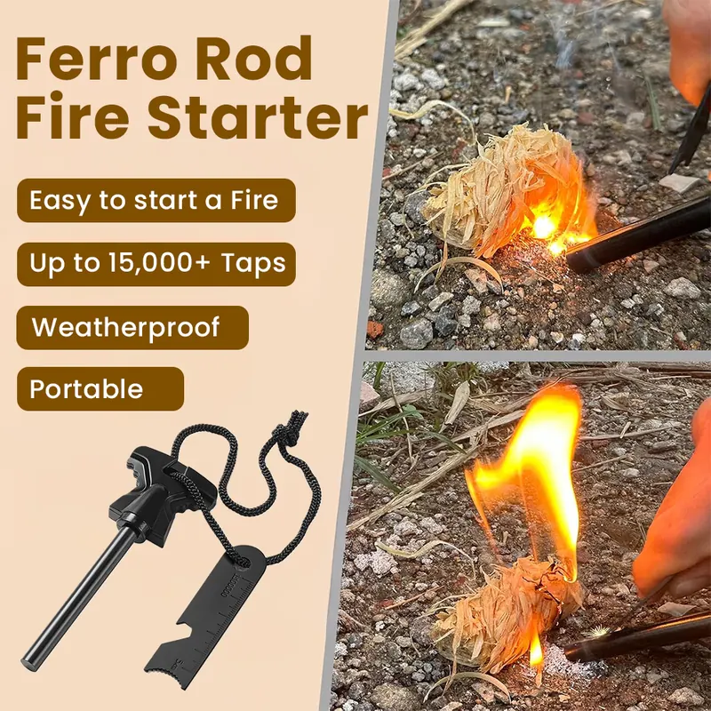 Pullox 6-in-1 Ferro Rod Fire Starter Survival Kit view 2