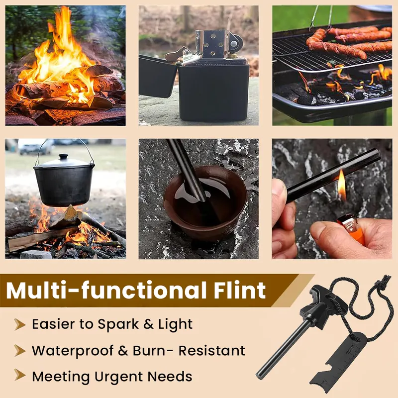 Pullox 6-in-1 Ferro Rod Fire Starter Survival Kit view 4