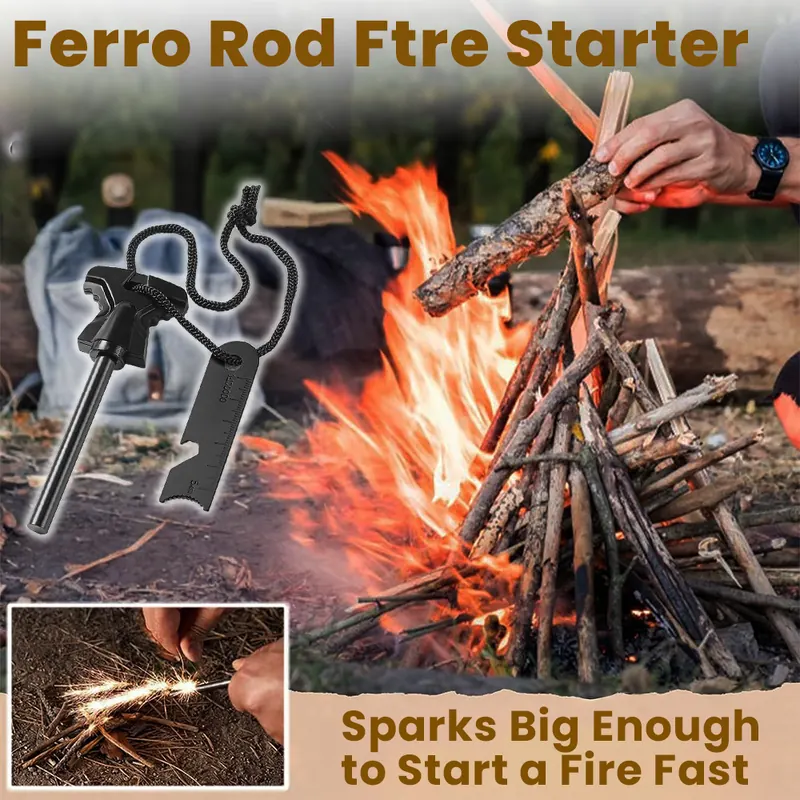 Pullox 6-in-1 Ferro Rod Fire Starter Survival Kit view 6