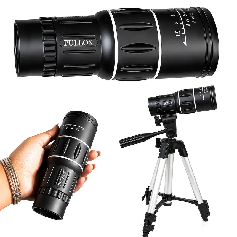 Pullox 16x52 HD Dual Focus Monocular Telescope with Tripod - High Power Optics for Bird Watching, Camping & Wildlife - view 1