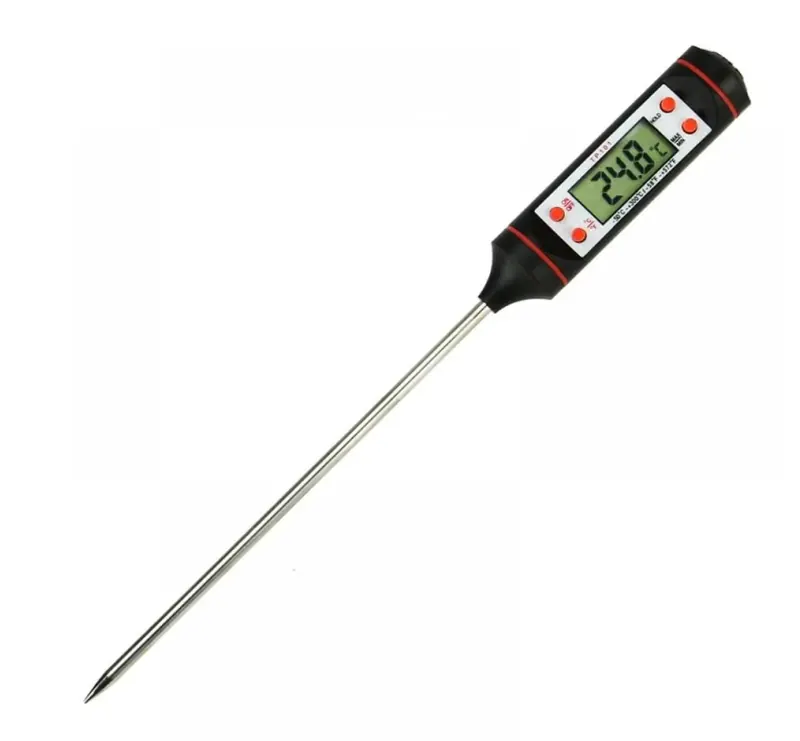 PULLOX Digital Kitchen Thermometer | Stainless Steel Probe, LCD Display, °C/°F, Temperature Hold Function | Cooking, Baking & Grilling Thermometer - view 1