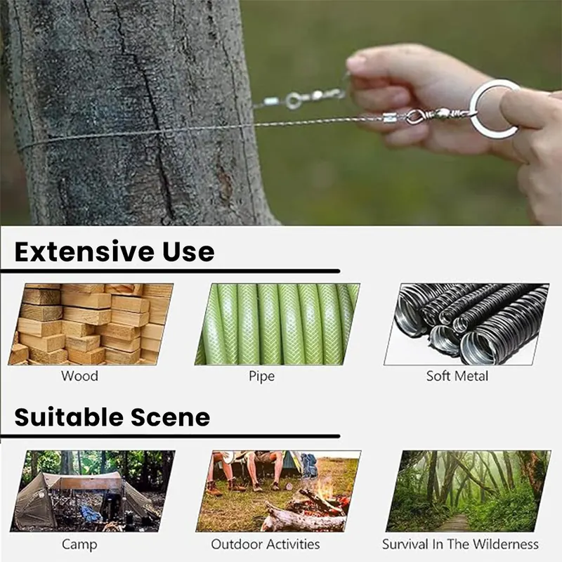 Pullox 4-Strand Stainless Steel Wire Saw – Heavy Duty Survival Cutting Tool with 360° Rotation Rings view 4
