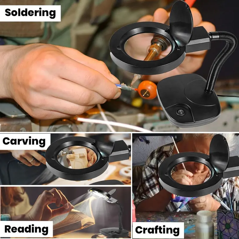 Pullox 86D LED Magnifying Study Lamp with Glass Lens view 4