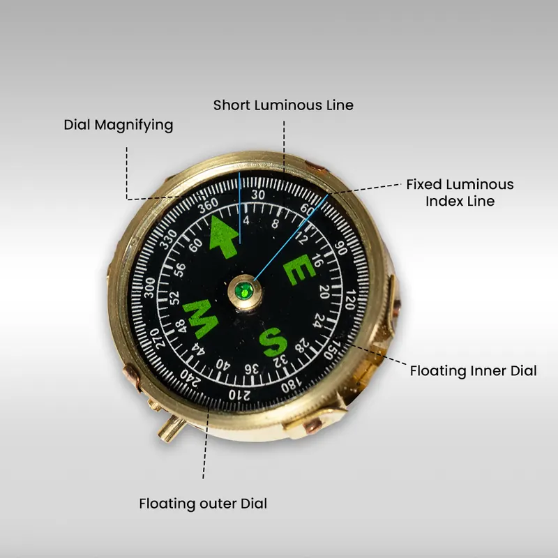 Pullox Classic Brass Military Compass view 3
