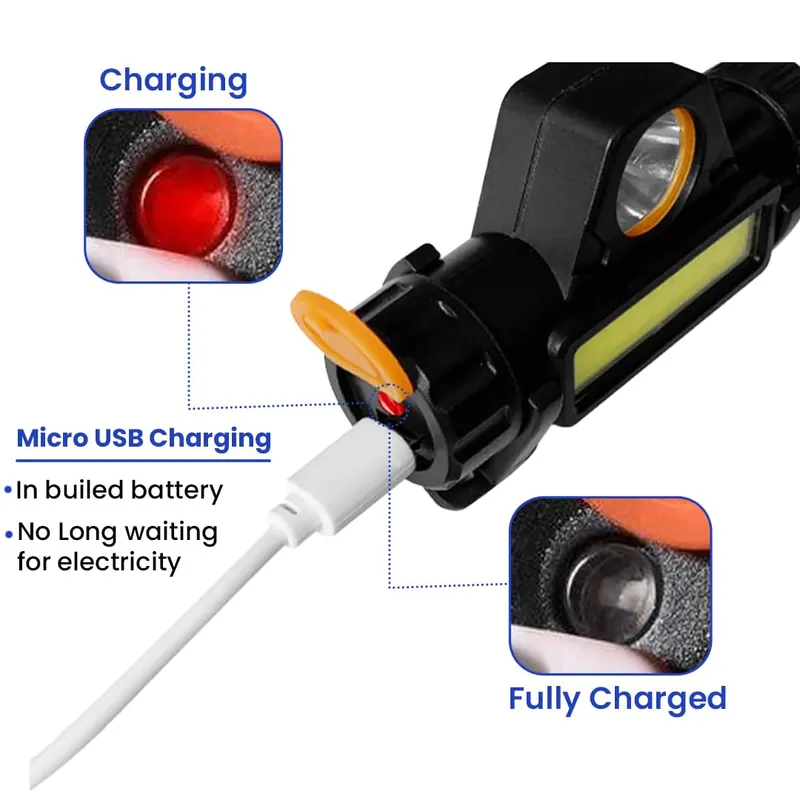 Pullox Ultra Bright Waterproof CREE LED Rechargeable Headlamp view 6