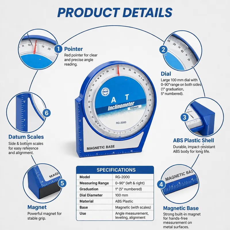 SSEA Pro Magnetic Inclinometer 100MM view 3