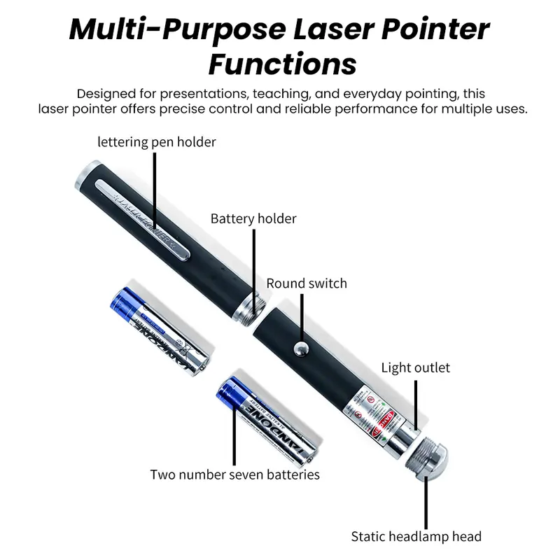 Pullox Green Beam Laser Pointer with Star Cap – Multi-Pattern High Visibility Presentation Laser view 2