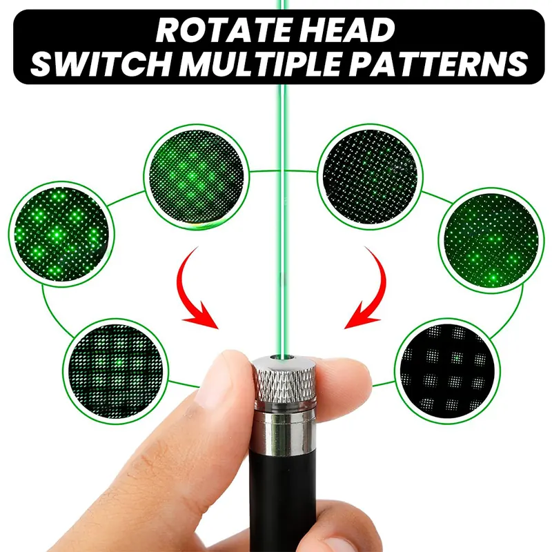 Pullox Green Beam Laser Pointer with Star Cap – Multi-Pattern High Visibility Presentation Laser view 5