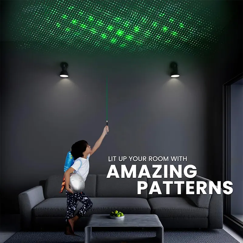 Pullox Green Beam Laser Pointer with Star Cap – Multi-Pattern High Visibility Presentation Laser view 4