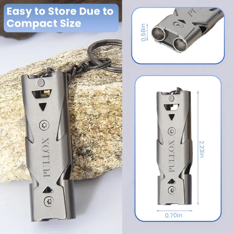 Pullox Double Tube Survival Whistle – High Decibel Outdoor Safety Whistle view 2