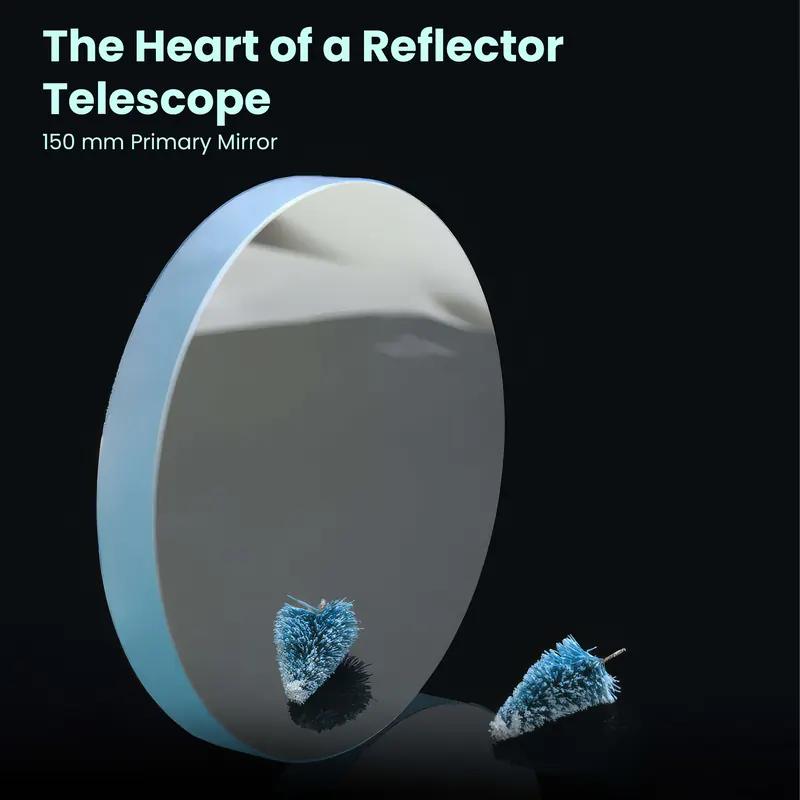 Pullox Telescope Mirror Set – Made in India 150 mm Primary + 30 x 42 mm Secondary Mirrors for 150/900 Newtonian Reflectors view 2