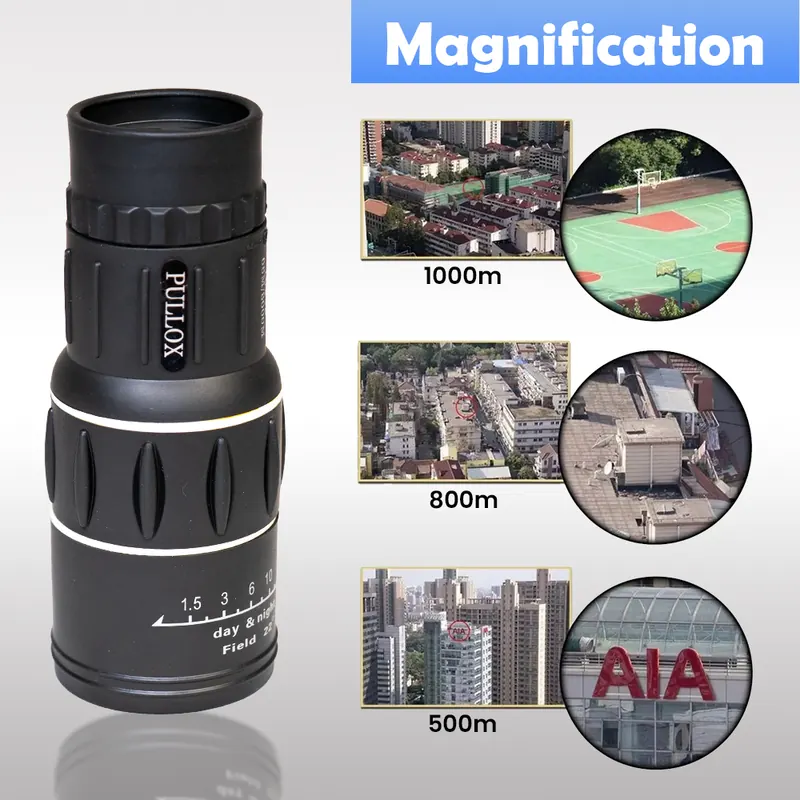 Pullox 16x52 HD Dual Focus Monocular Telescope with Tripod - High Power Optics for Bird Watching, Camping & Wildlife view 2