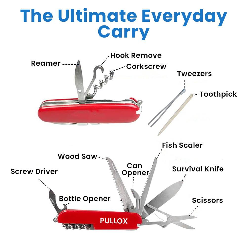 Pullox 14-in-1 Multifunctional Pocket Knife – Stainless Steel Survival & Utility Tool for Camping, Travel & Everyday Use - view 2