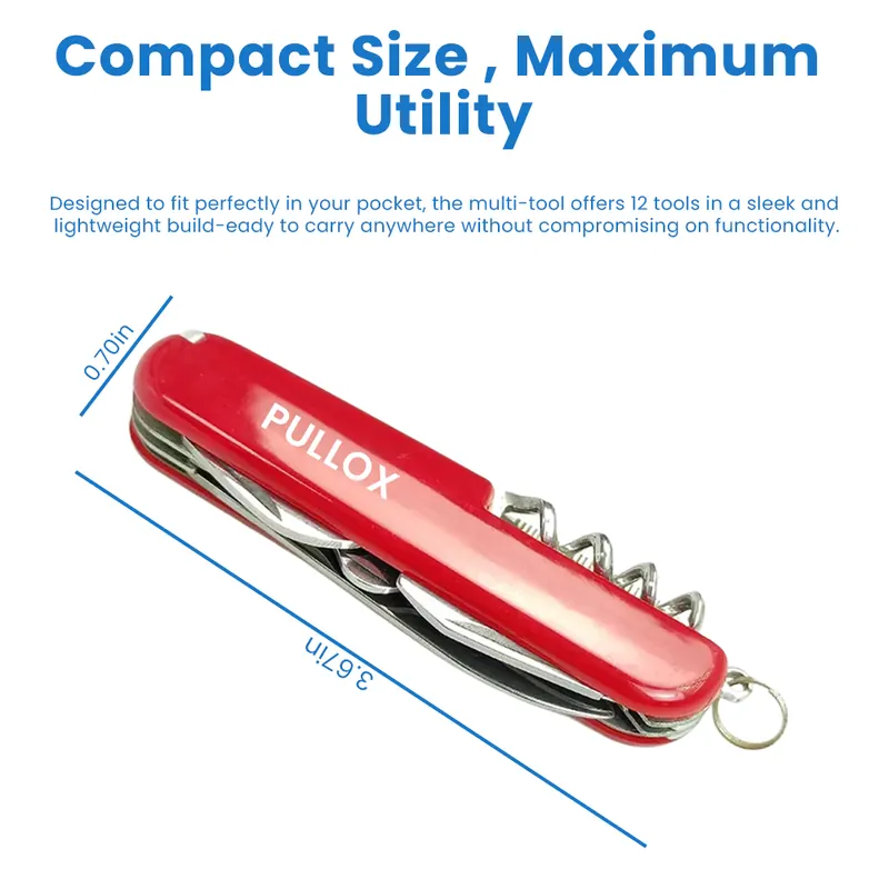 Pullox 14-in-1 Multifunctional Pocket Knife – Stainless Steel Survival & Utility Tool for Camping, Travel & Everyday Use - view 3