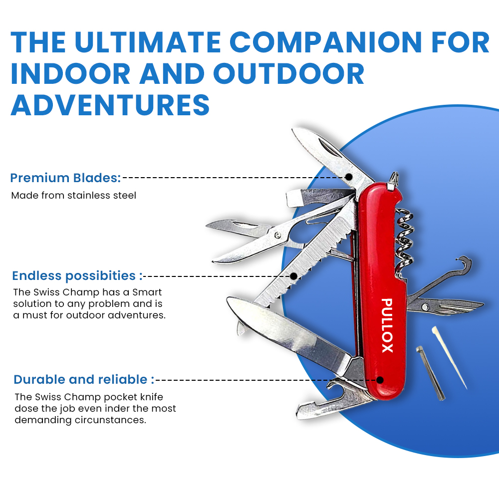 Pullox 14-in-1 Multifunctional Pocket Knife – Stainless Steel Survival & Utility Tool for Camping, Travel & Everyday Use - view 4