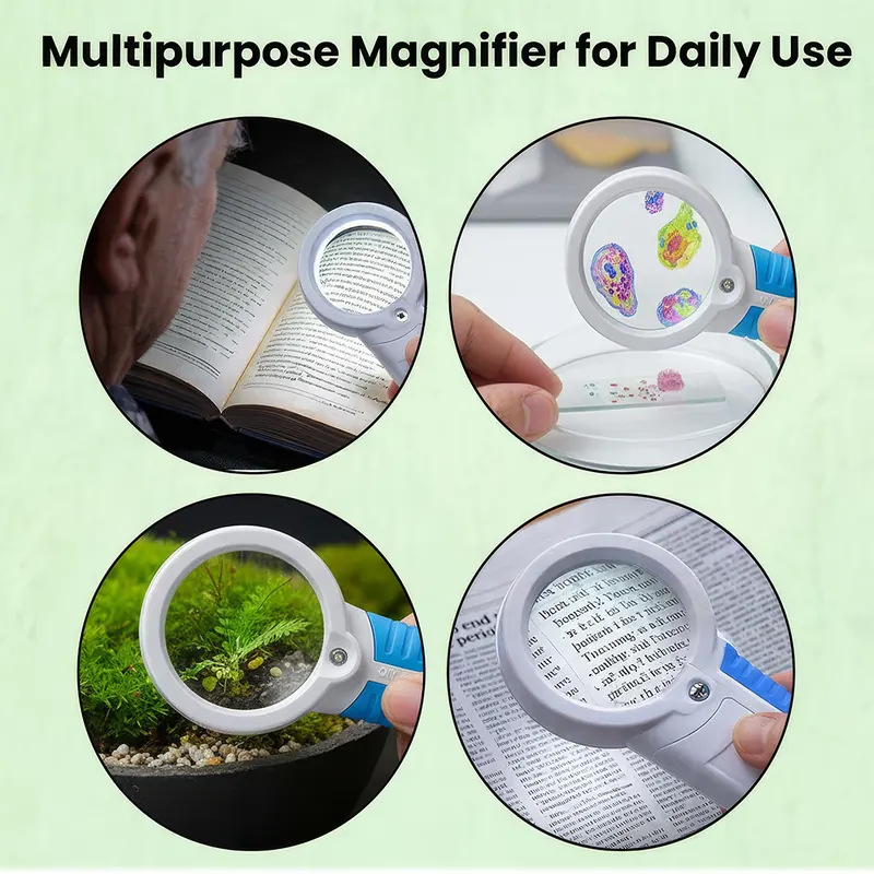 SSEA 12X Jeweler’s Choice Magnifying Glass | Double-Sided Glass | 38mm Scratch-Resistant Lens | Dual LED Illuminated view 5