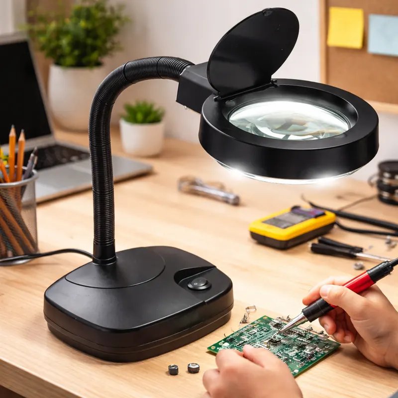 Pullox 86D LED Magnifying Study Lamp with Glass Lens view 2
